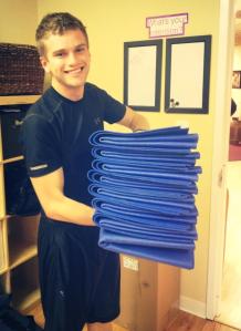 Stacking those mats at Sid Yoga in Towson!